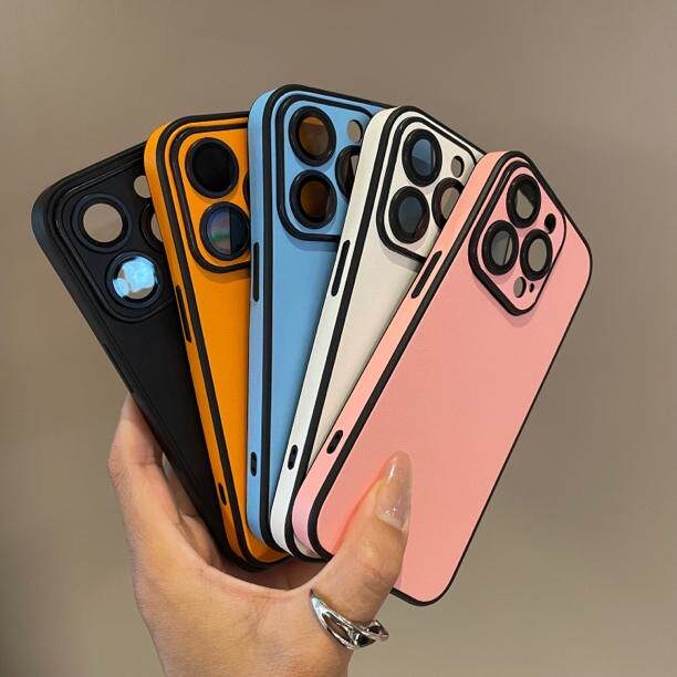 Eenvoudig, effen leren hoesje, geschikt voor iPhone 17, voelt luxe aan, biedt volledige bescherming tegen vallen._voghion.com