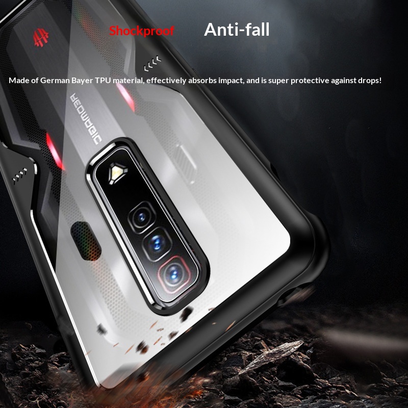 Étui de jeu compatible, coque de téléphone Red Magic 7 Pro 2 en 1 en TPU + PC transparente_voghion.com