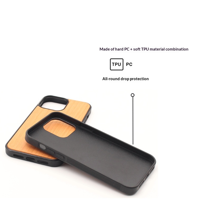 Funda de madera maciza para iphone 13 pro max protección completa_voghion.com