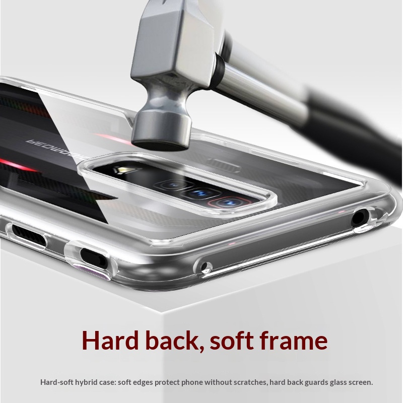 Étui de jeu compatible, coque de téléphone Red Magic 7 Pro 2 en 1 en TPU + PC transparente_voghion.com