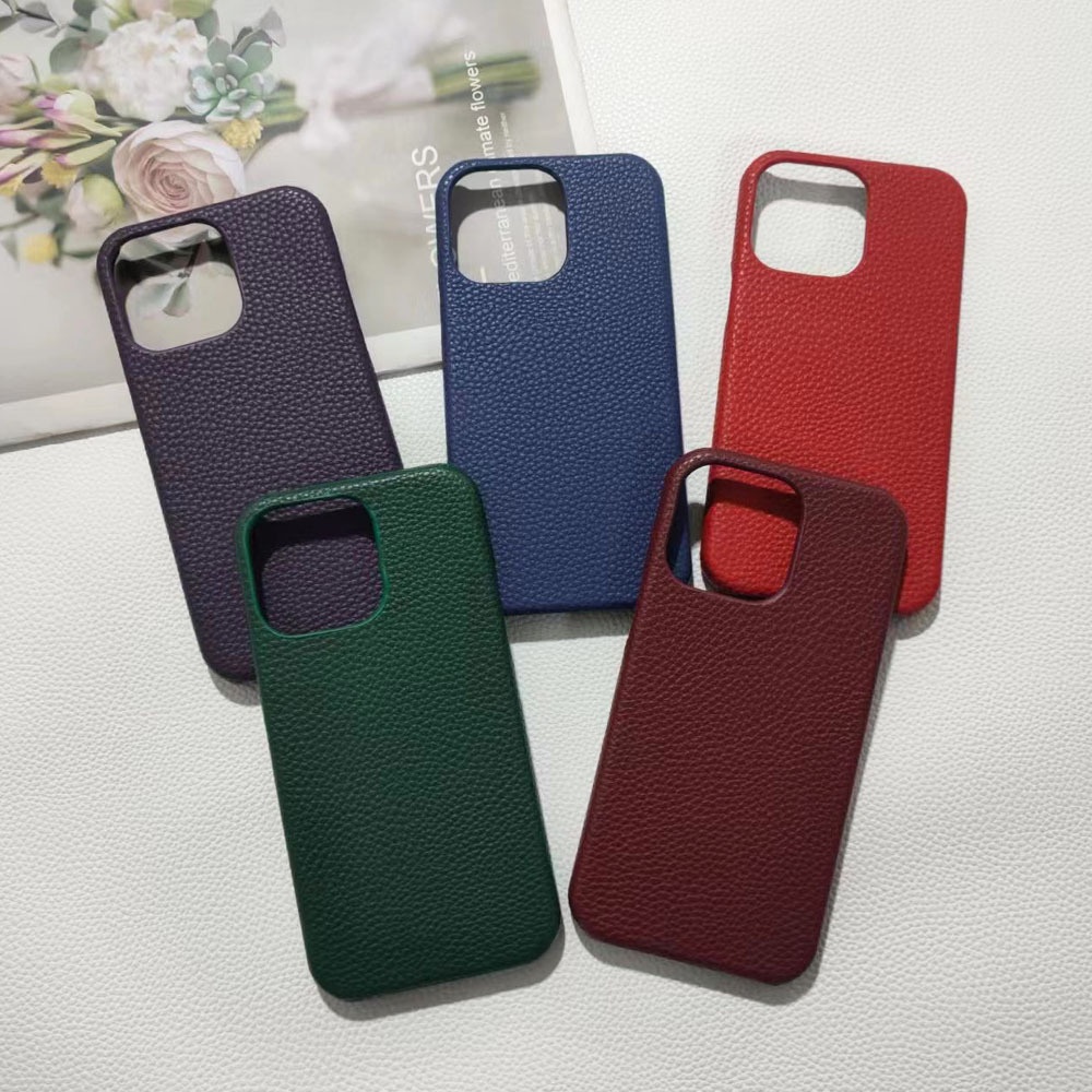 Nouvelle coque à motif litchi pour iPhone 15/16/17, demi-coque de protection pour iPhone 16 Pro et iPhone 16 Pro Max, coque rigide de refroidissement._voghion.com