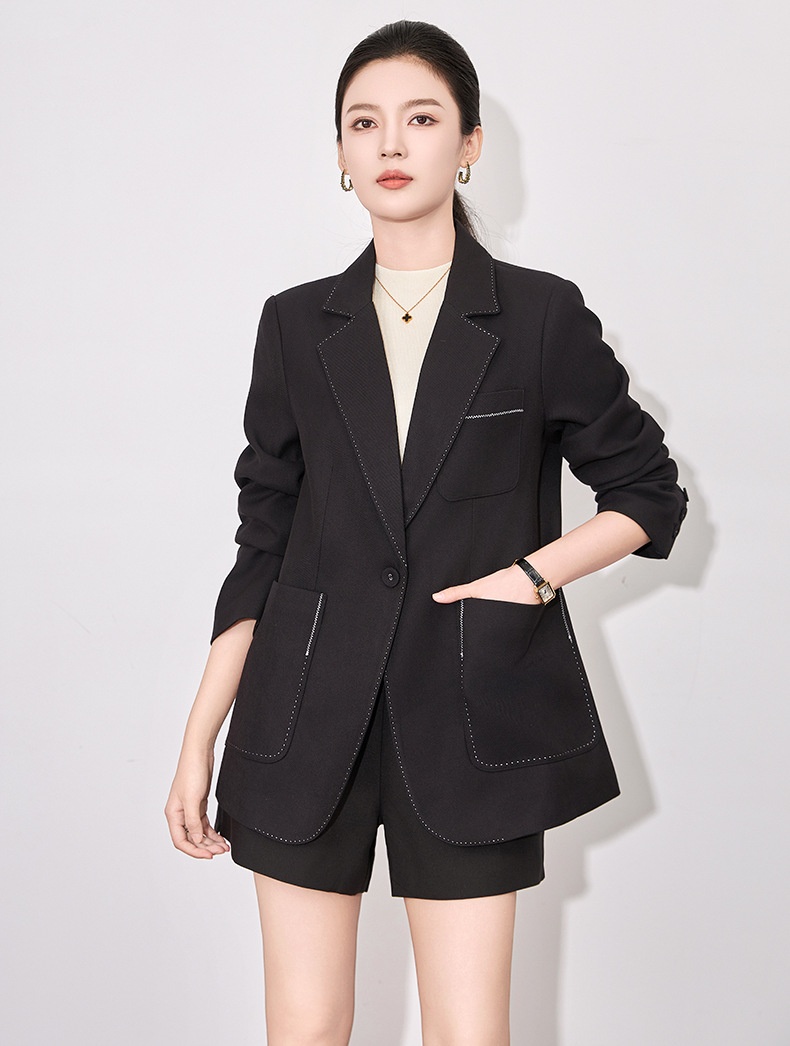 Women's Blazer Jacket Autumn Casual British Style Wool Coat_voghion.com