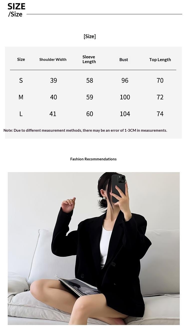 Blazer femme ample décontracté avec couleurs contrastées_voghion.com