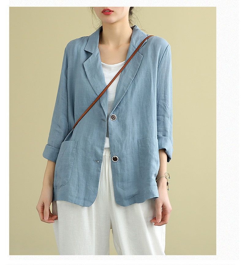 Women's Lightweight Linen Blazer For Elegant Summer Occasions_voghion.com