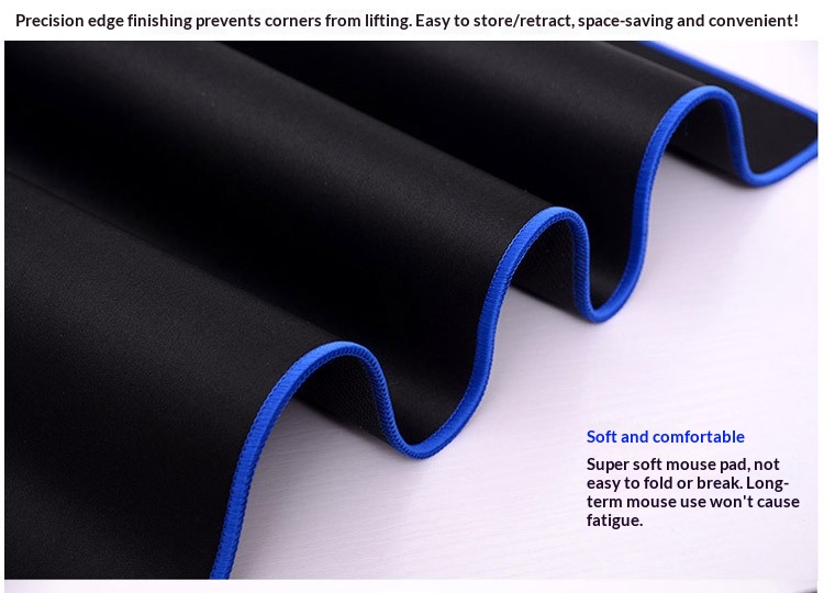 Stitched Edge Gaming Pad, Large Personalized Mouse With Edge, Thickened Office Desk Mat And Keyboard Pad_voghion.com