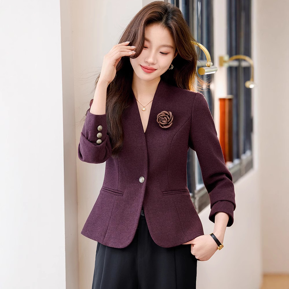 Kragenloser Damenblazer 2025 – Neue Frühjahr/Herbst-Kollektion: Lässig-elegante, hochwertige Kurzjacke für zierliche Frauen_voghion.com