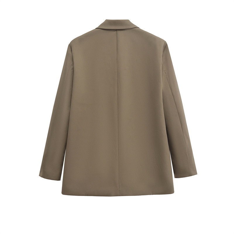 Modieuze losvallende damesblazer met dubbele rij knopen_voghion.com