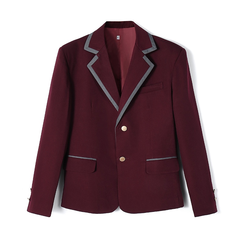 Unisex Japanese College Jacket Solid Color Long Sleeved Coat_voghion.com