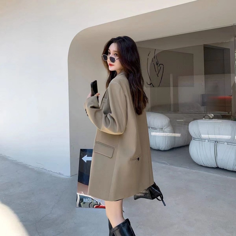 Spring And Autumn New Small Blazer For Women, Unique Design, Korean Style, Back Slit, Casual Loose Suit_voghion.com