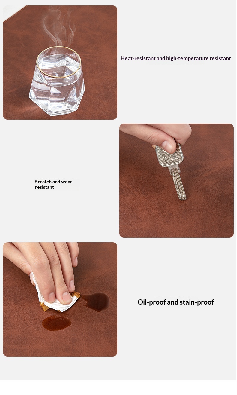 Mauspad aus hautfreundlichem Crazy Horse Leder mit authentischer Textur, extra groß, personalisierbar, für Büro, Computer, Schreibtisch._voghion.com