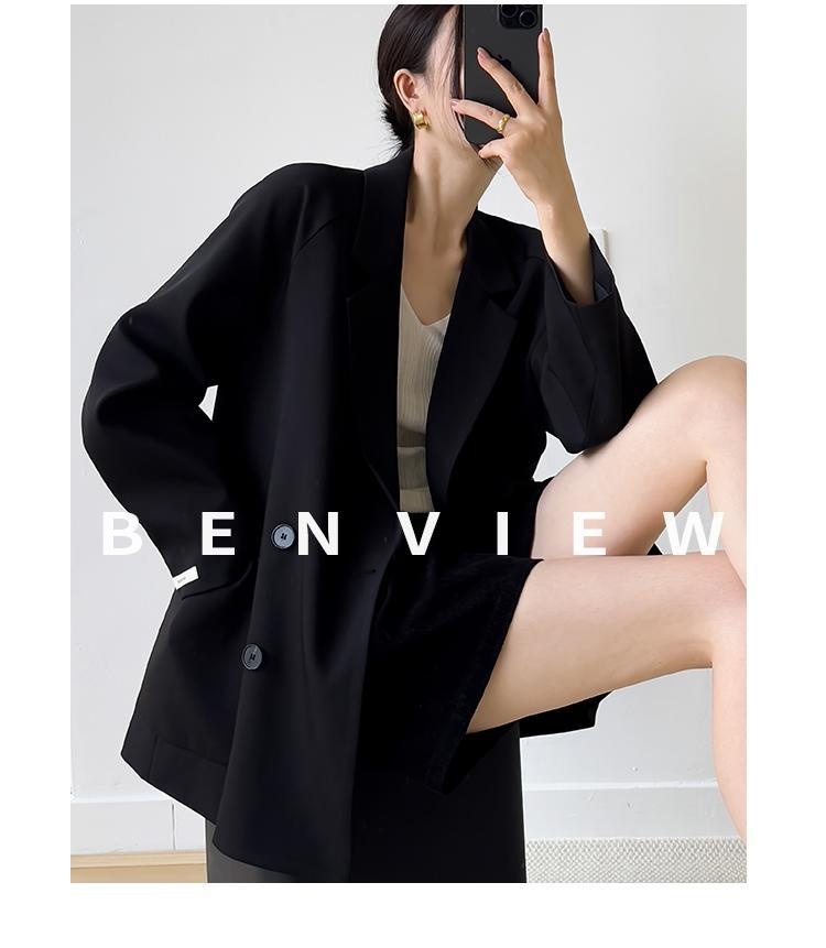 Blazer femme ample décontracté avec couleurs contrastées_voghion.com