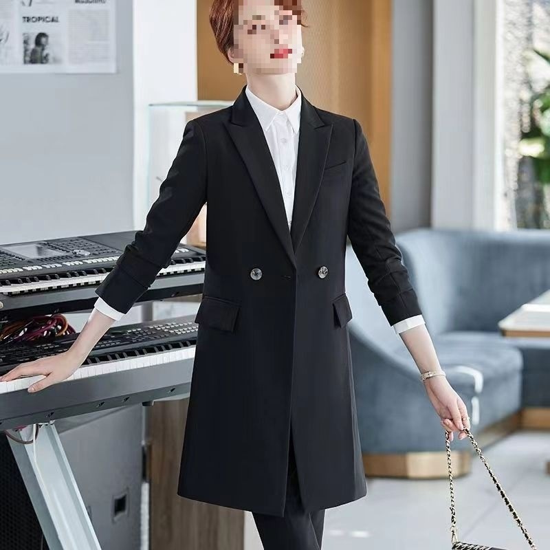 Women's New Spring And Autumn Fashionable Blazer Coat, Korean Style Mid-Length Casual Suit Jacket_voghion.com