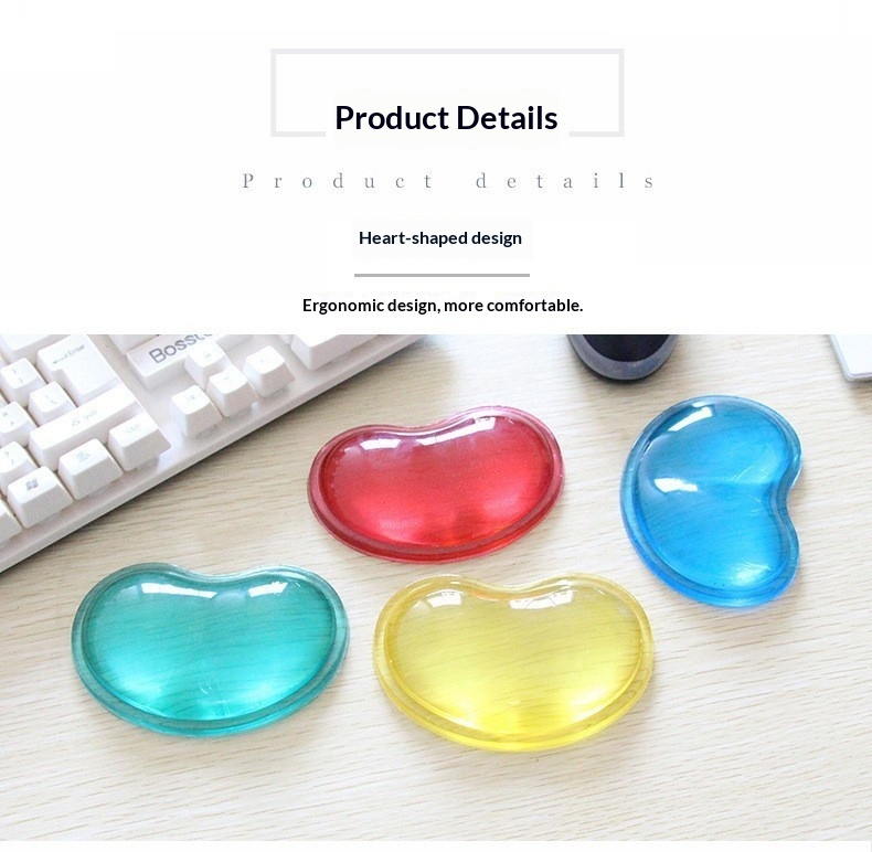 Crystal Gel Mouse Pad With Wrist Rest For Keyboard Support_voghion.com