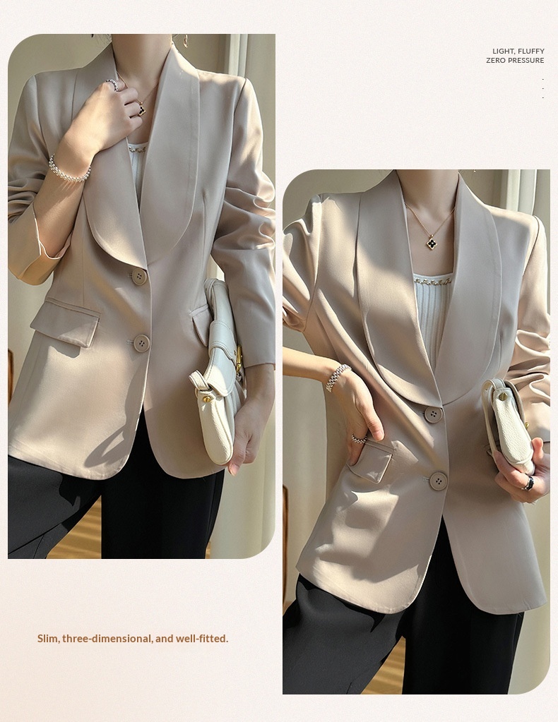 Women's Satin Blazer Elegant Loose Lightweight Jacket For Summer_voghion.com