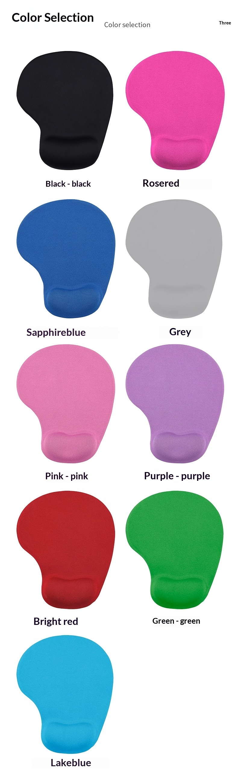Repose-poignet de souris antidérapant en silicone pour bureau, jeu et bureau, couleur unie_voghion.com