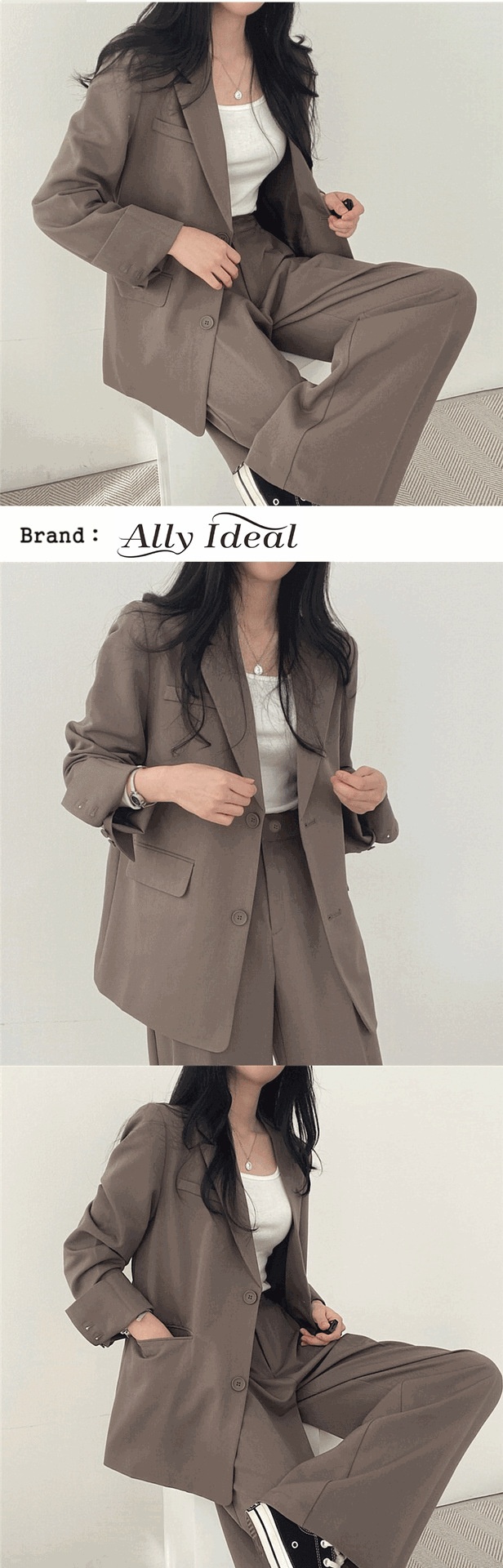 Brown Women's Blazer Lightweight Casual Suit For Spring And Autumn_voghion.com
