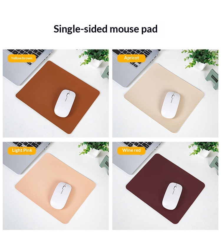 Tappetino per mouse da ufficio/computer quadrato in pelle, piccolo, bifacciale, semplice, portatile, per studenti, scrivania, gaming_voghion.com