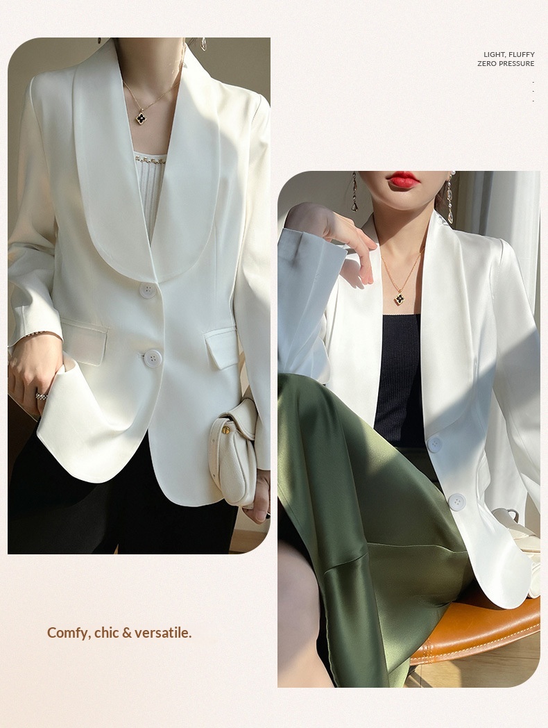 Women's Satin Blazer Elegant Loose Lightweight Jacket For Summer_voghion.com