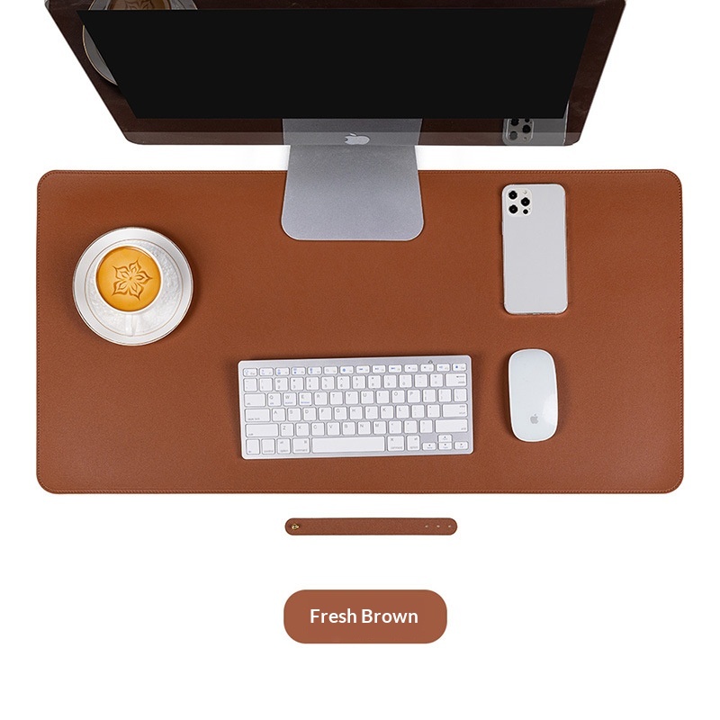 Tapis de souris extra large pour ordinateur portable, imperméable, à motif cuir avec logo publicitaire, disponible en stock._voghion.com