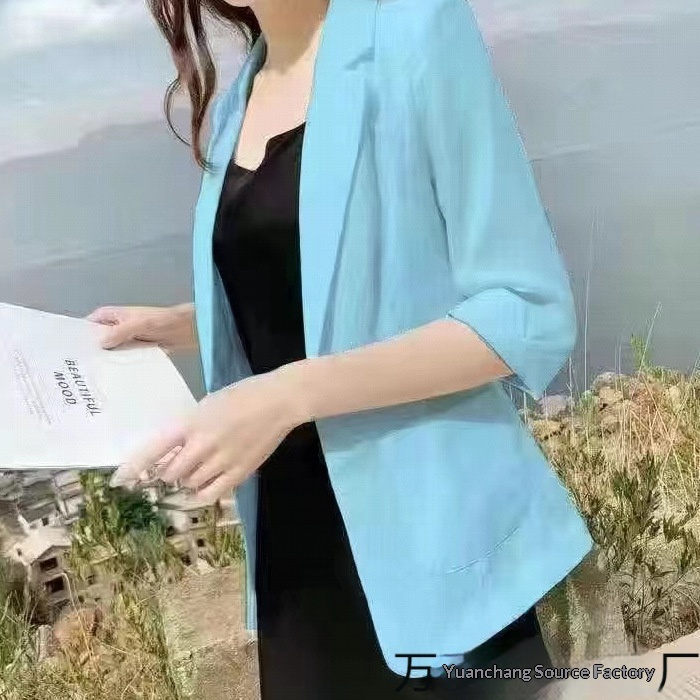 Lightweight Women's Linen Blazer For Summer Sun Protection Style_voghion.com