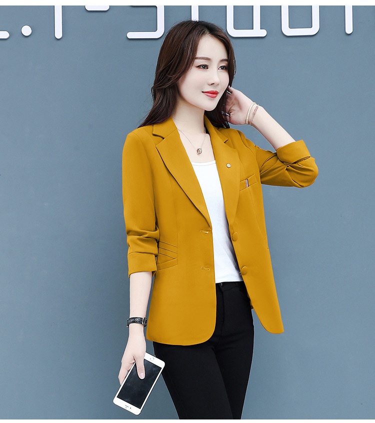 Women's Blazer Elegant Petite Slim Fit Lightweight Jacket Spring_voghion.com
