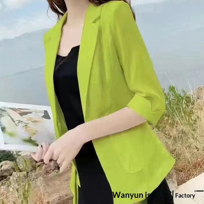 Lightweight Women's Linen Blazer For Summer Sun Protection Style_voghion.com