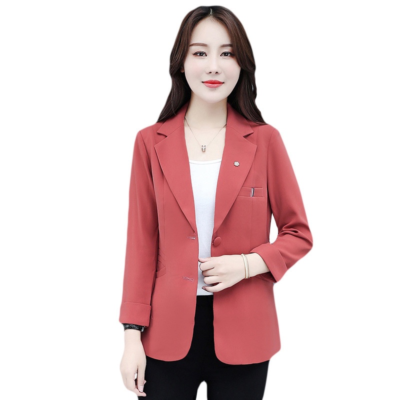2025 Women's Korean-style Blazer, Spring Autumn Elegant Petite Jacket, Slim Fit, Simple And Versatile, Short Style_voghion.com
