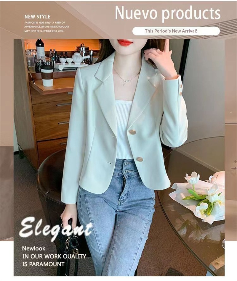 Short Blazer For Women Elegant Lightweight Jacket For Spring_voghion.com