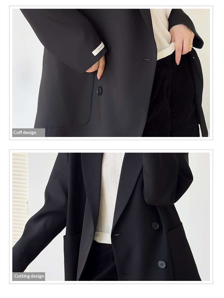 Blazer femme ample décontracté avec couleurs contrastées_voghion.com