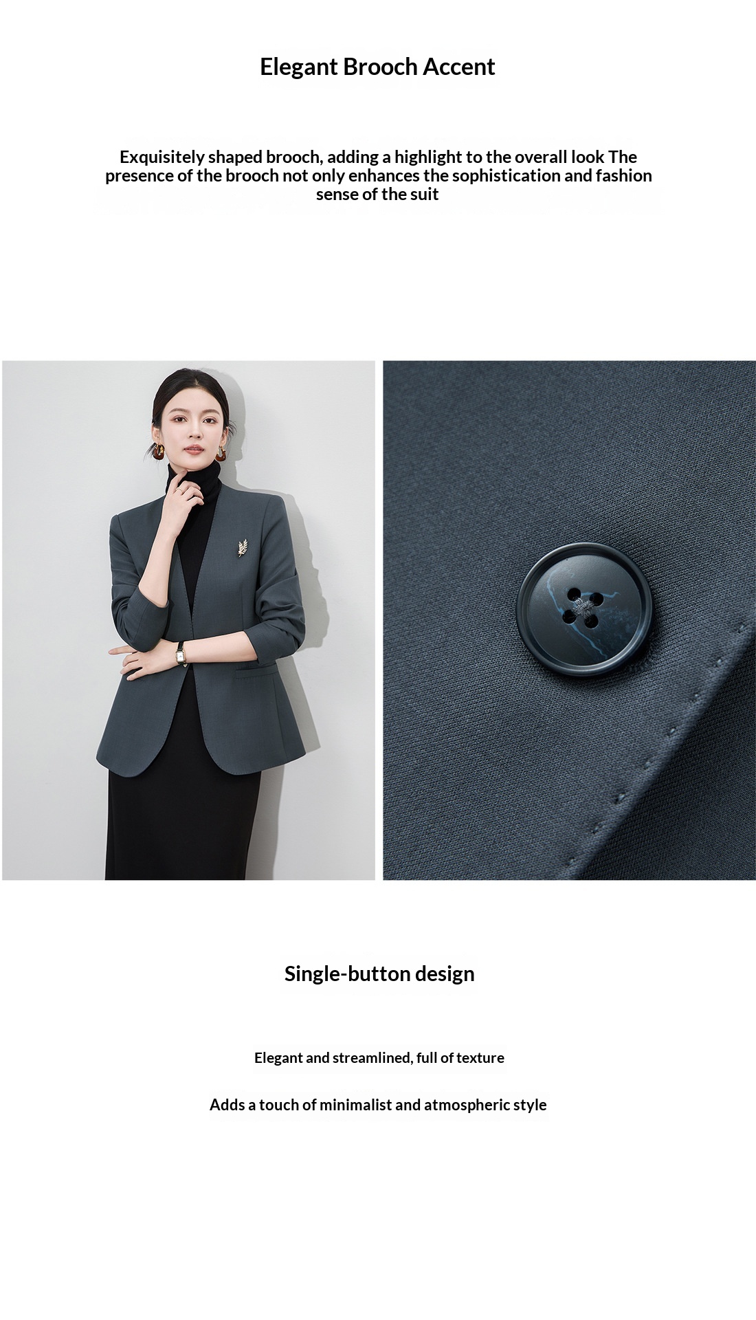 Blazer professionale da lavoro con decorazione in perline donna_voghion.com