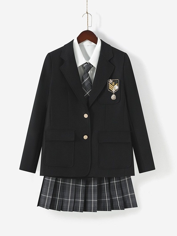 Dames blazer en rok japanse schooluniform stijl set_voghion.com