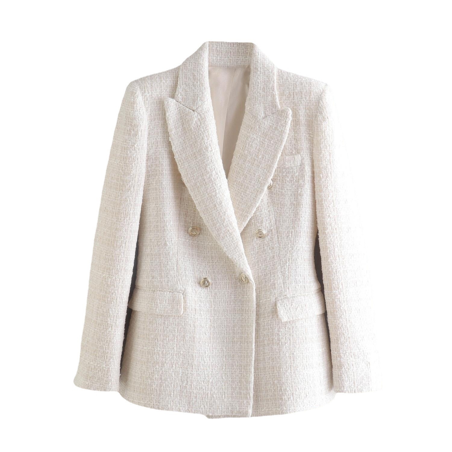 AliExpess Wholesale Sping New Women's Fashion Euopean And Ameican Style Textued Double-Beasted Pocket Casual_voghion.com