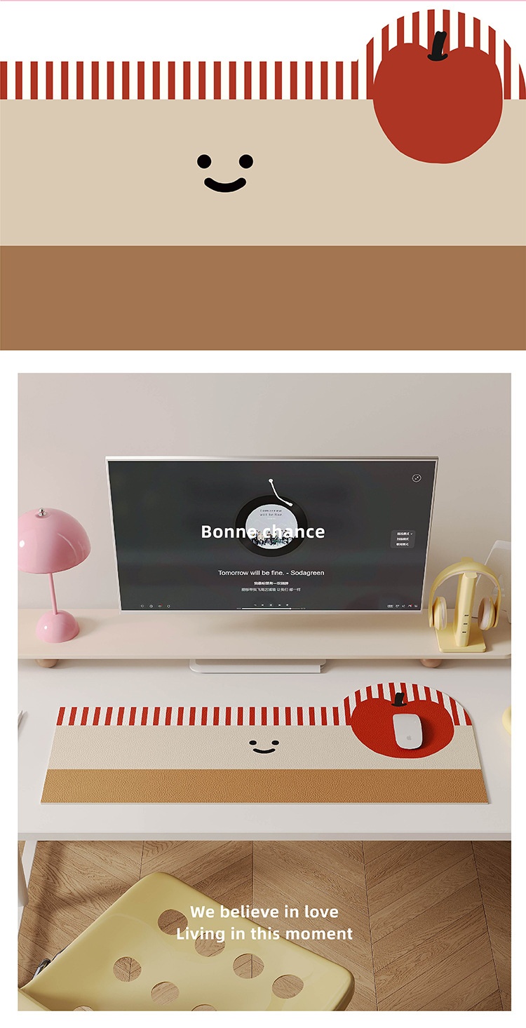 Tappetino per mouse extra-large dallo stile creativo e non convenzionale, ideale per studenti, ufficio, ufficio, scrivania, impermeabile, antimacchia e lavabile._voghion.com