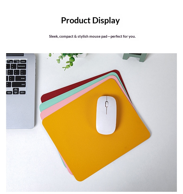 Tappetino per mouse da ufficio/computer quadrato in pelle, piccolo, bifacciale, semplice, portatile, per studenti, scrivania, gaming_voghion.com