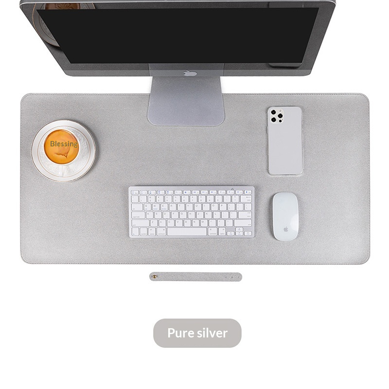 Tapis de souris extra large pour ordinateur portable, imperméable, à motif cuir avec logo publicitaire, disponible en stock._voghion.com