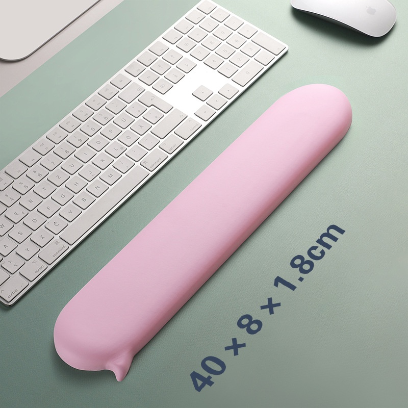 Chat Bubble Silicone Mouse Keyboard Support Palm Rest Wrist Pad White High Aesthetic Solid Color_voghion.com