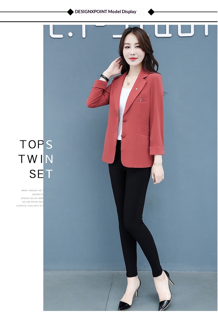 Women's Blazer Elegant Petite Slim Fit Lightweight Jacket Spring_voghion.com