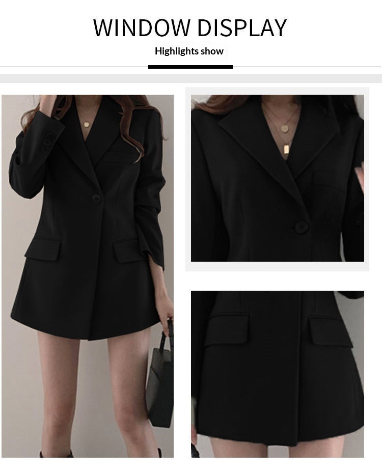 Dam retro khaki blazer lätt jacka med lös passform för hösten_voghion.com