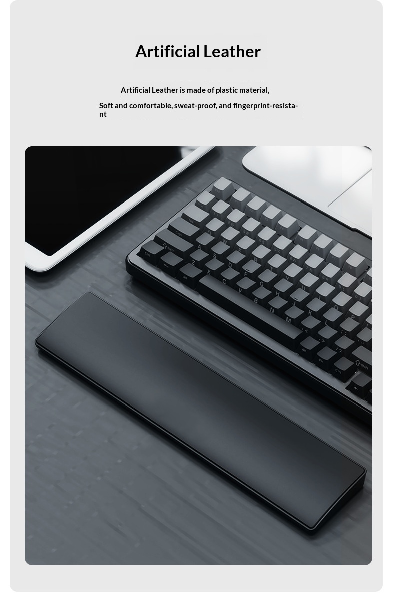 PIWIJOY 75% Layout Keyboard Wrist Rest Mouse Pad Leather Waterproof Soft Comfortable 104 Keys_voghion.com