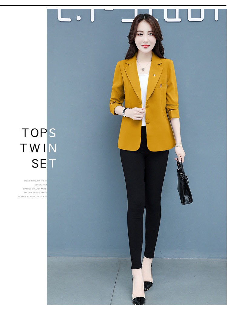Women's Blazer Elegant Petite Slim Fit Lightweight Jacket Spring_voghion.com
