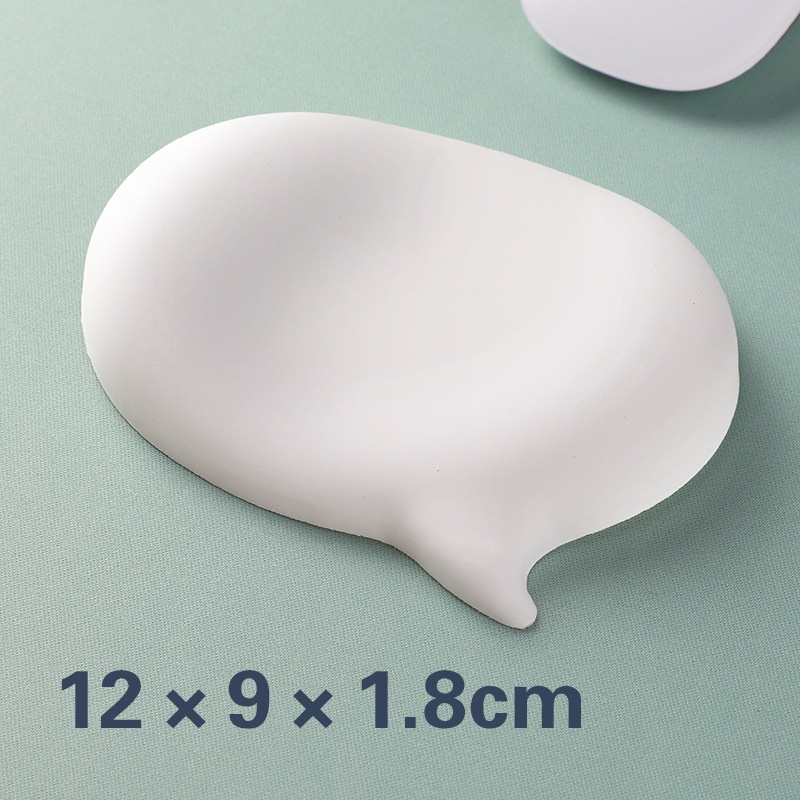 Chat Bubble Silicone Mouse Keyboard Support Palm Rest Wrist Pad White High Aesthetic Solid Color_voghion.com