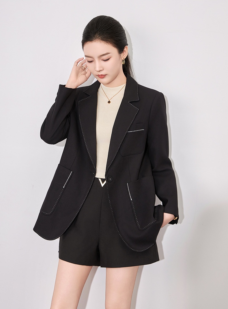Women's Blazer Jacket Autumn Casual British Style Wool Coat_voghion.com