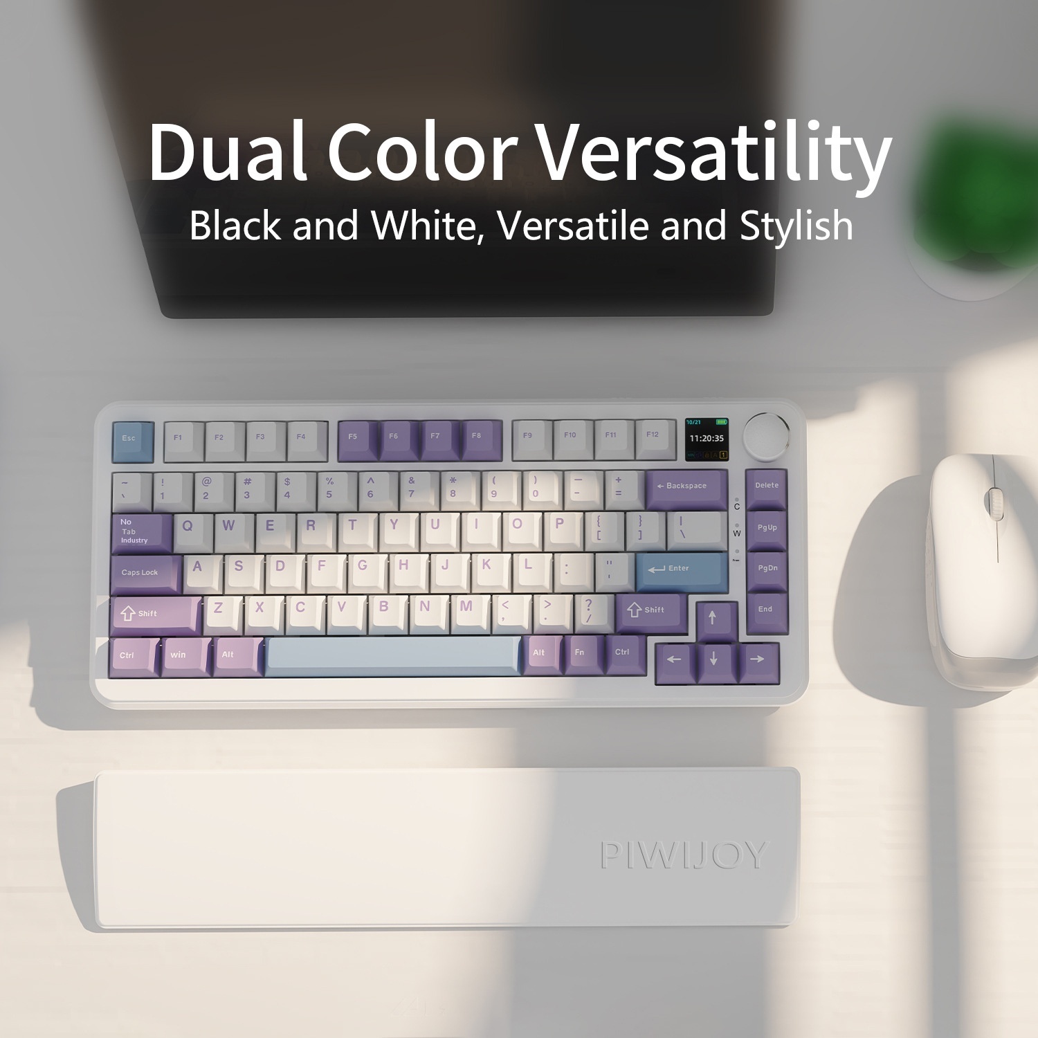PIWIJOY 75% Layout Keyboard Wrist Rest Mouse Pad Leather Waterproof Soft Comfortable 104 Keys_voghion.com