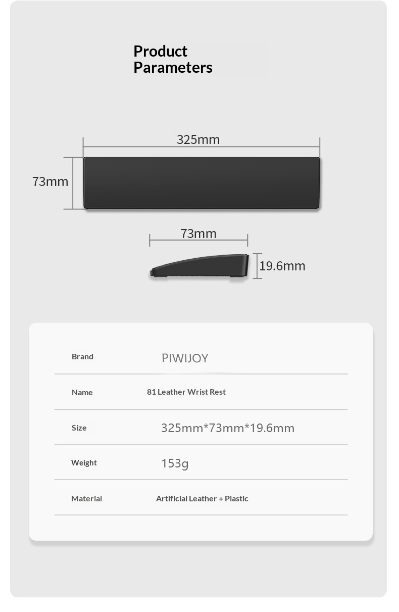 PIWIJOY 75% Layout Keyboard Wrist Rest Mouse Pad Leather Waterproof Soft Comfortable 104 Keys_voghion.com