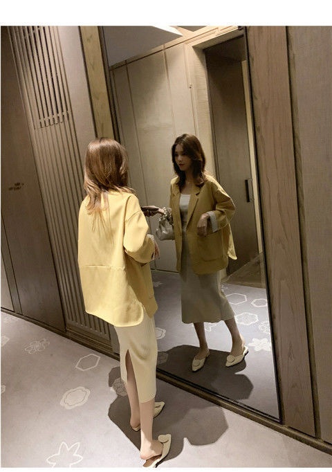 Women's Blazer Mid-length Loose Casual Coat For Spring And Autumn_voghion.com