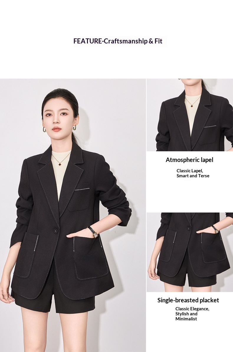 Women's Blazer Jacket Autumn Casual British Style Wool Coat_voghion.com
