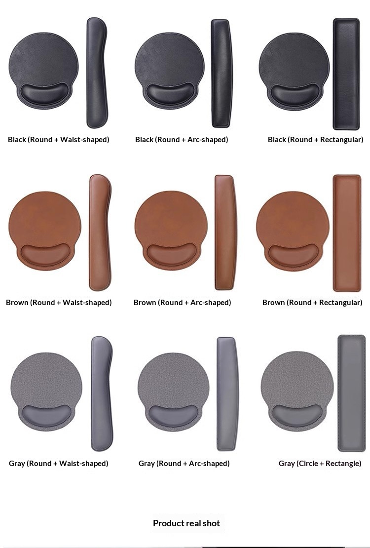 High-End PU Leather Soft Surface Keyboard Rest Computer Wrist Gaming Mouse Pad_voghion.com