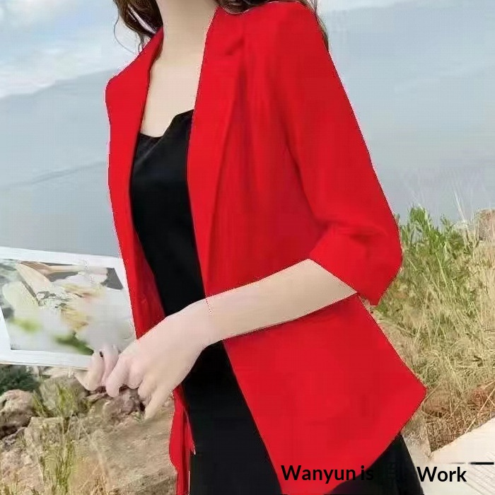 Lightweight Women's Linen Blazer For Summer Sun Protection Style_voghion.com
