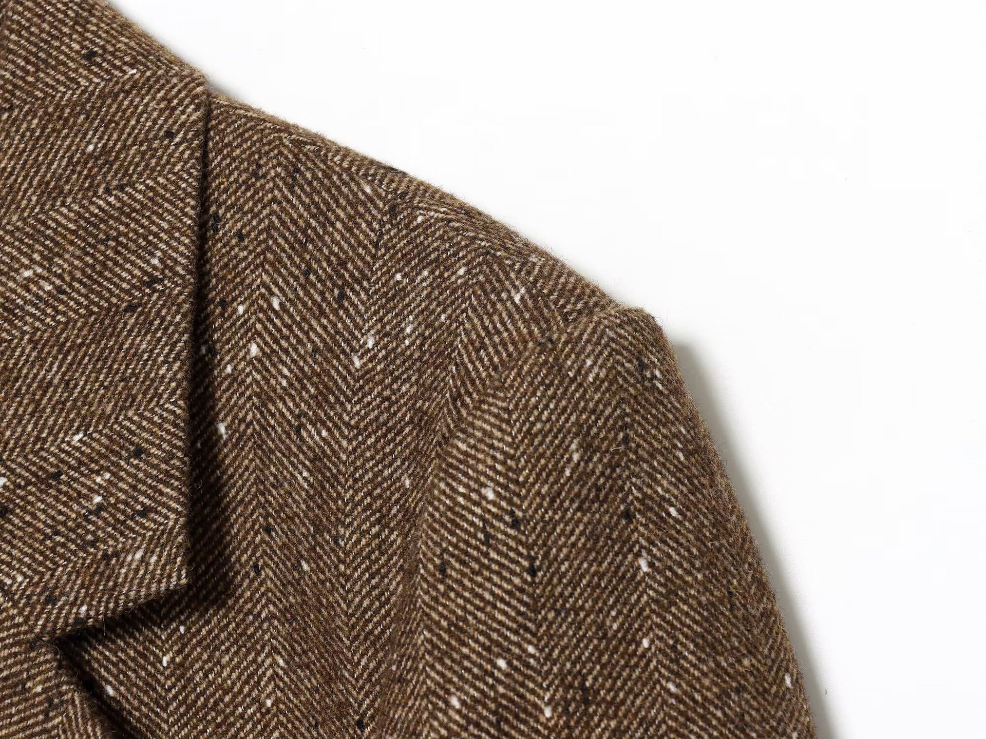 Eleganter Damen Blazer Mit Fischgrätmuster Für Frühling Herbst_voghion.com