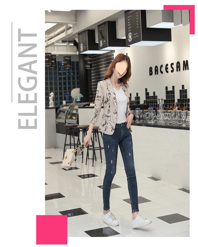 Women's Blazer Slim Fit Single Button Lightweight Spring Jacket_voghion.com